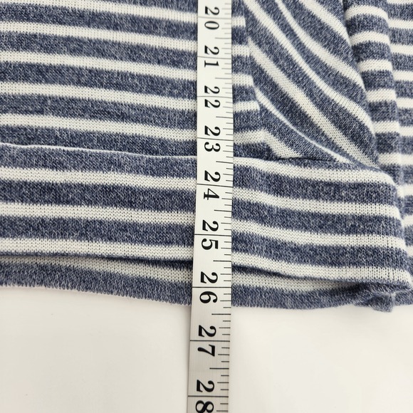 Sonoma Life+Style Women's‎ Medium Blue Striped Cowl Neck Long Sleeve Top - Picture 6 of 6